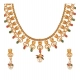 Generic Women's Rose Gold Plated Alloy Necklace &amp; Earings Set (Green &amp; Red)