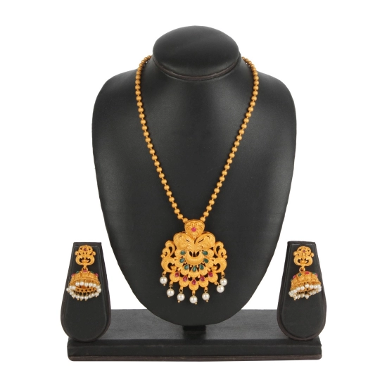 Generic Women's Rose Gold Plated Alloy Necklace &amp; Earings Set (Gold)