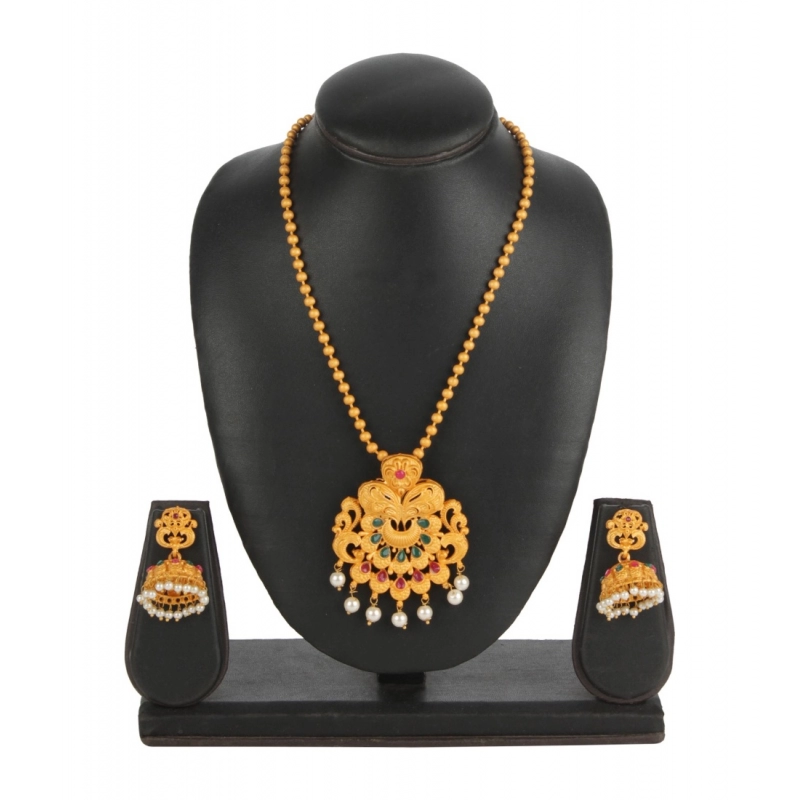 Generic Women's Rose Gold Plated Alloy Necklace &amp; Earings Set (Gold)