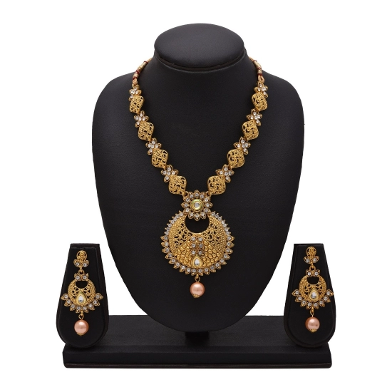 Generic Women's Rose Gold Plated Alloy Necklace & Earings Set (Gold) Generic Women's Rose Gold Plated Alloy Necklace & Earings Set (Gold)