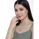 Generic Women's Rose Gold Plated Brass Pendant Chain With Beaded Bracelet (Light Green)