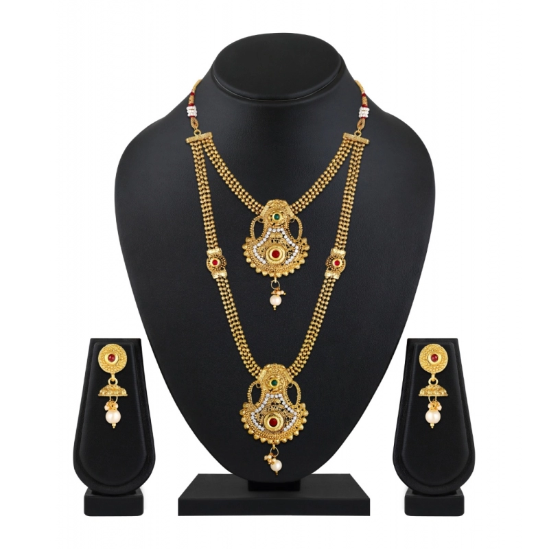 Generic Women's Rose Gold Plated Alloy Necklace &amp; Earings Set (Gold)