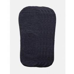 Generic 5 Pairs Unisex Casual Cotton Blended Solid No-show Socks (Dark Grey)