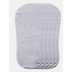 Generic 5 Pairs Unisex Casual Cotton Blended Solid No-show Socks (Light Grey)