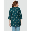 Generic Women's Casual 3/4 Sleeves Printed Rayon Short Top (Green)