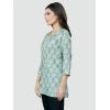 Generic Women's Casual 3/4 Sleeves Printed Rayon Short Top (Grey)