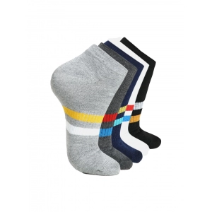 Generic 5 Pairs Unisex Casual Cotton Blended Printed Ankle length Socks (Assorted)