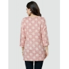 Generic Women's Casual 3/4 Sleeves Printed Rayon Short Top (Pink)