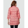 Generic Women's Casual 3/4 Sleeves Printed Rayon Short Top (Pink)