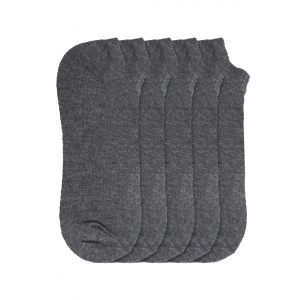 Generic 5 Pairs Unisex Casual Cotton Blended Solid Ankle length Socks (Dark Grey)