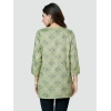 Generic Women's Casual 3/4 Sleeves Printed Rayon Short Top (Green)