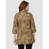 Generic Women's Casual 3/4 Sleeves Printed Rayon Short Top (Beige)