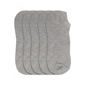 Generic 5 Pairs Unisex Casual Cotton Blended Solid Ankle length Socks (Light Grey)