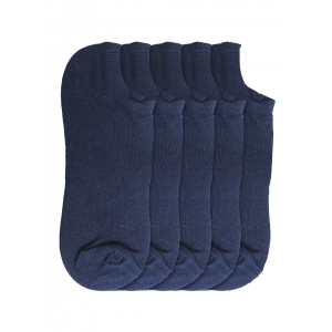 Generic 5 Pairs Unisex Casual Cotton Blended Solid Ankle length Socks (Navy)