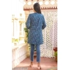Generic Women's Casual 3/4 Sleeve Printed Rayon Top (Blue)