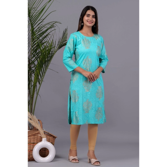 Generic Women's Casual 3/4 Sleeve Printed Rayon Kurti (Blue) Generic Women's Casual 3/4 Sleeve Printed Rayon Kurti (Blue)