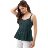 Generic Women's Casual Sleeve Less Printed Rayon Top (Green)