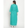 Generic Women's Casual 3/4th Sleeve Chikan Embroidery Cotton Kurti (Sea Green)