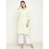 Generic Women's Casual 3/4th Sleeve Printed Cotton Kurti (Light green)