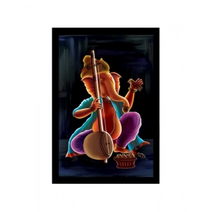 Generic Ganesh Photo with Synthetic Photo Frame (Multicolor)