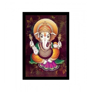Generic Ganesh Photo with Synthetic Photo Frame (Multicolor)