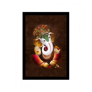 Generic Ganesh Photo with Synthetic Photo Frame  (Multicolor)
