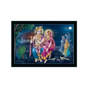 Generic Radha Krishna Painting with Synthetic Photo Frame (Multicolor)