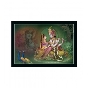 Generic Radha Krishna Painting with Synthetic Photo Frame (Multicolor)