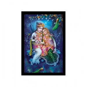 Generic Radha Krishna Painting with Synthetic Photo Frame (Multicolor)