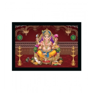 Generic Ganesh Photo with Synthetic Photo Frame (Multicolor)