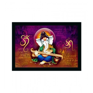 Generic Ganesh Photo with Synthetic Photo Frame (Multicolor)