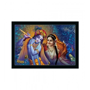 Generic Radha Krishna Painting with Synthetic Photo Frame (Multicolor)