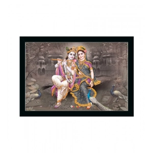 Generic Radha Krishna Painting with Synthetic Photo Frame (Multicolor)