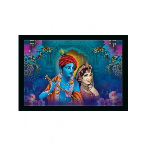 Generic Radha Krishna Painting with Synthetic Photo Frame (Multicolor)