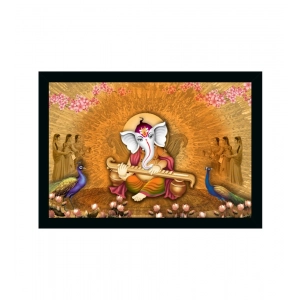Generic Ganesh Photo with Synthetic Photo Frame (Multicolor)