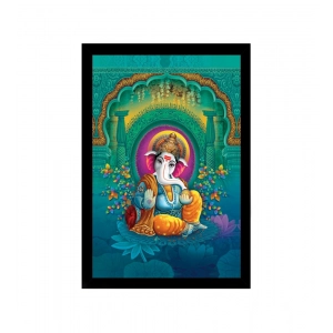 Generic Ganesh Photo with Synthetic Photo Frame (Multicolor)