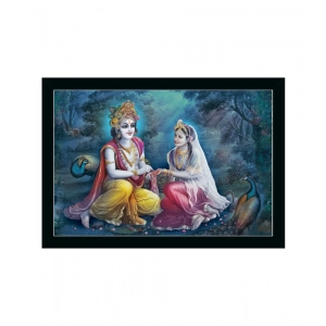 Generic Radha Krishna Painting with Synthetic Photo Frame (Multicolor)