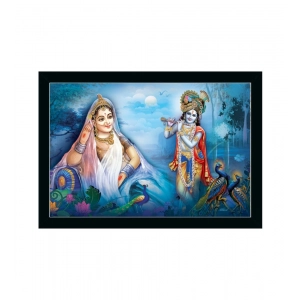 Generic Radha Krishna Painting with Synthetic Photo Frame (Multicolor)