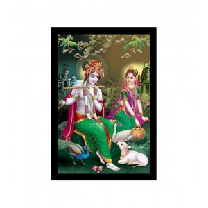 Generic Radha Krishna Painting with Synthetic Photo Frame (Multicolor)