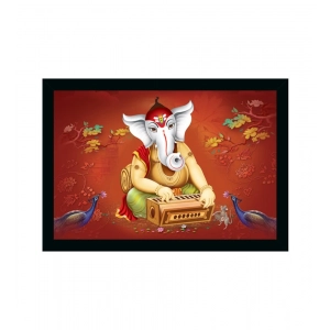 Generic Ganesh Photo with Synthetic Photo Frame (Multicolor)