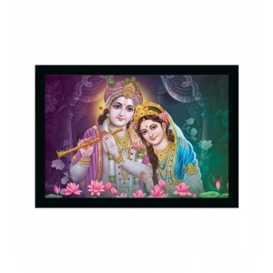 Generic Radha Krishna Painting with Synthetic Photo Frame (Multicolor)
