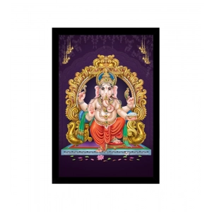 Generic Ganesh Photo with Synthetic Photo Frame (Multicolor)
