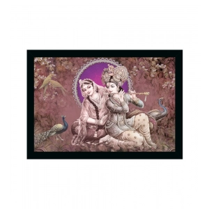 Generic Radha Krishna Painting with Synthetic Photo Frame (Multicolor)