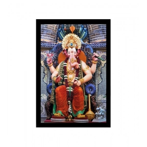 Generic Ganesh Photo with Synthetic Photo Frame (Multicolor)