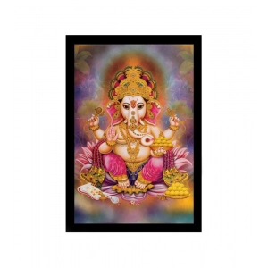 Generic Ganesh Photo with Synthetic Photo Frame (Multicolor)