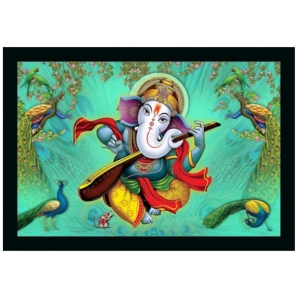Generic Ganesh Photo with Synthetic Photo Frame (Multicolor)