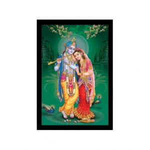 Generic Radha Krishna Painting with Synthetic Photo Frame (Multicolor)