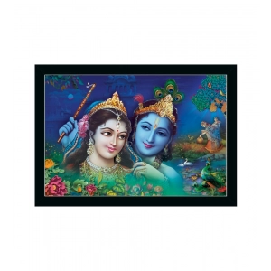 Generic Radha Krishna Painting with Synthetic Photo Frame (Multicolor)