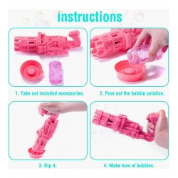 Generic Pack Of_2 Electric Gatling Bubble Gun with 8 Hole For Kids (Assorted)