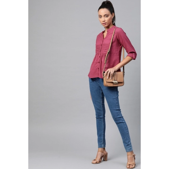 Generic Women's Casual Roll up sleeve Solid Cotton Slub Shirts (Pink) Generic Women's Casual Roll up sleeve Solid Cotton Slub Shirts (Pink)